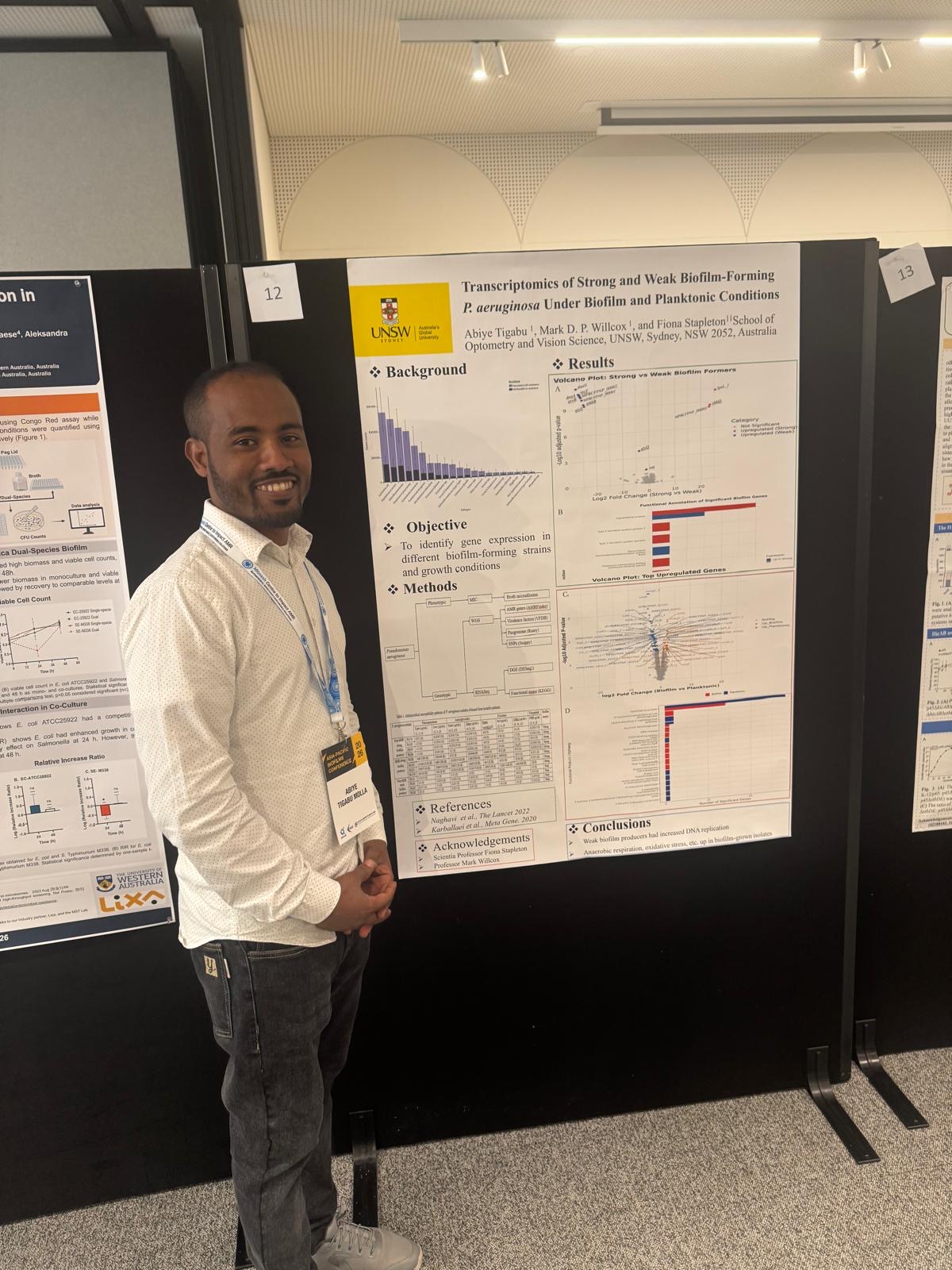 Abiye Tigabu Molla with his conference poster