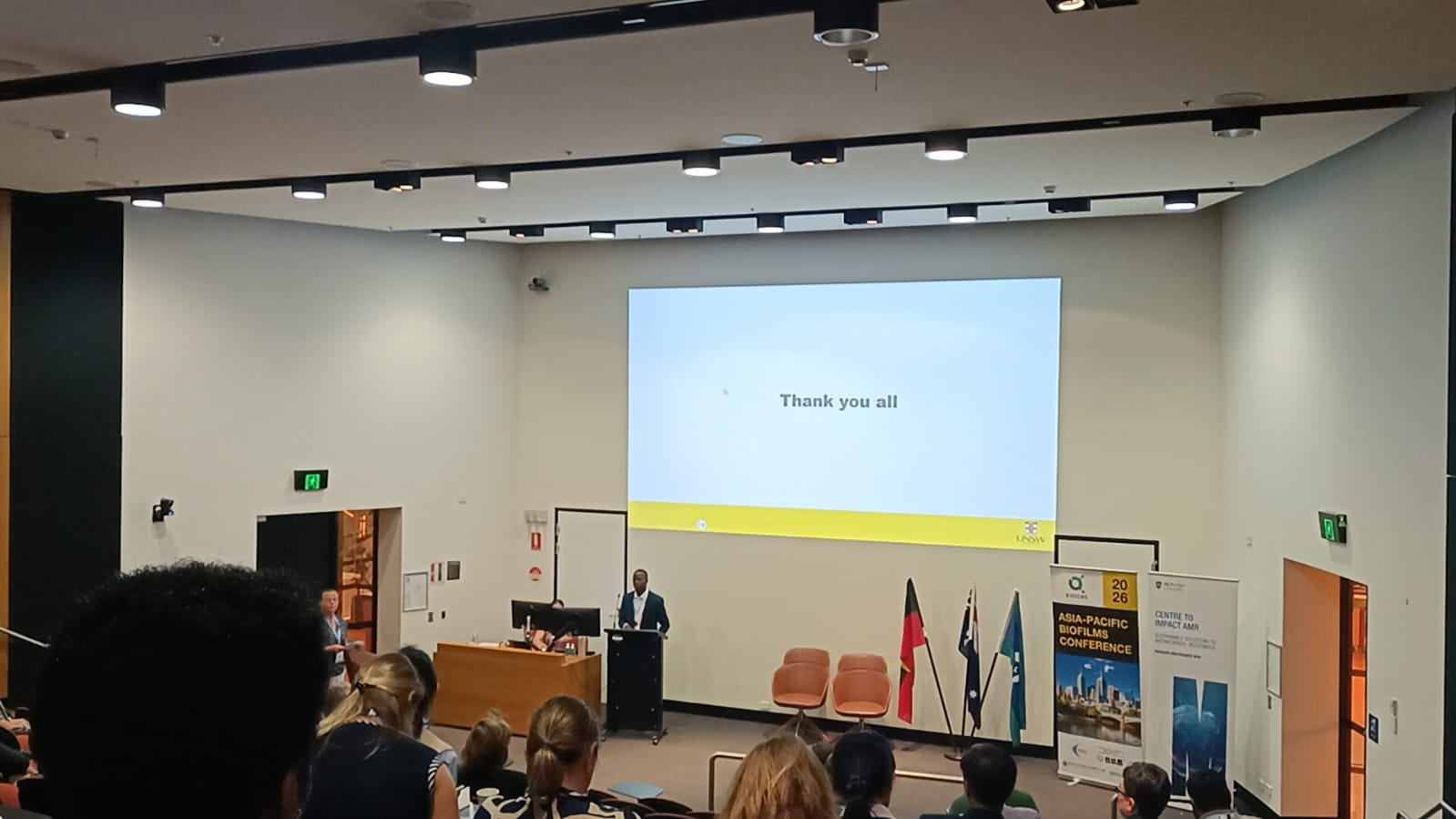 Tope A. Ibisanmi presenting at Asia-Pacific Biofilms 2026